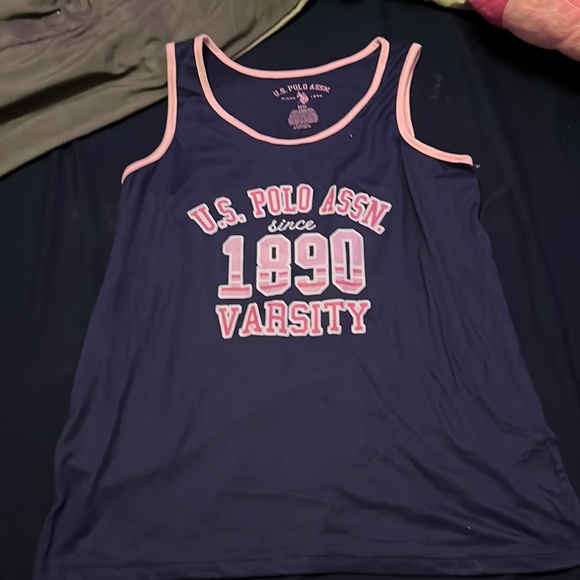 Blue and pink polo pj set - Picture 1 of 2